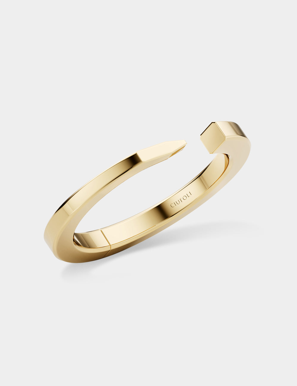 Ciufoli One sculptural yellow gold cuff bracelet