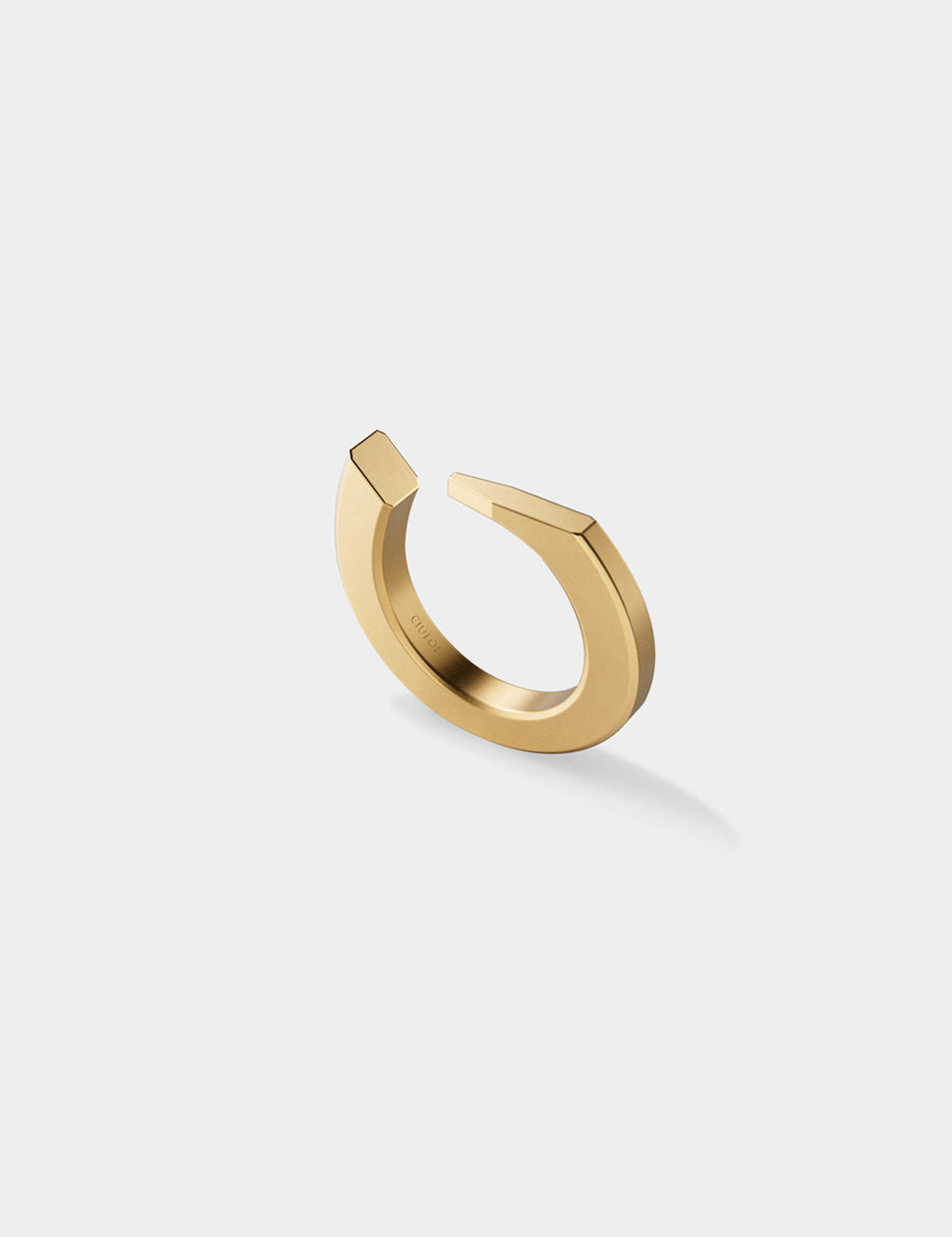 Ciufoli One sculptural yellow gold ring side  view